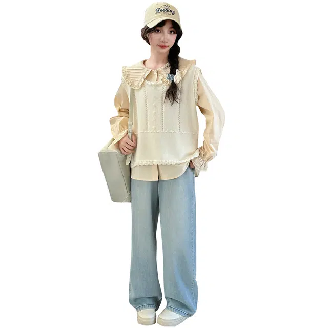 蓝彩何上装 舒适洋气休闲亲肤 儿童款