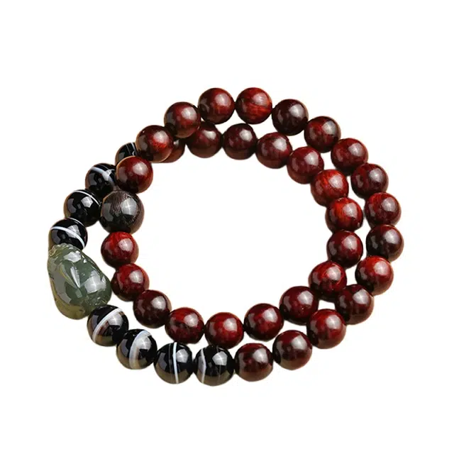 宣华意 【珍藏级】招财貔貅 轻奢高端 精品老料木手持文玩配饰 多圈叠戴 八方来财 诸事顺遂#好运 紫檀属 手串 男女同款情侣款