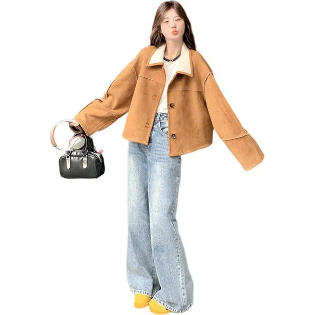 稻草人 超好看小个子可盐可甜减龄两面穿外套夹克 女款