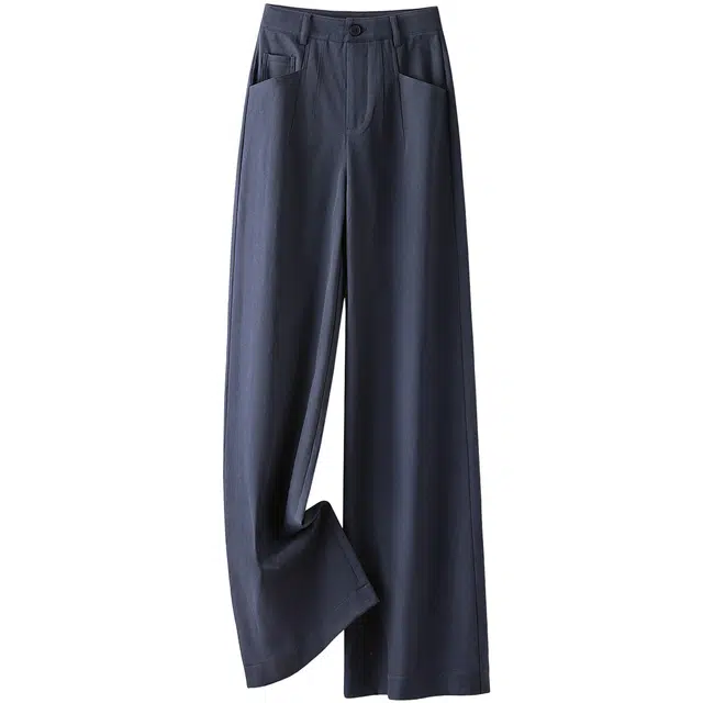 丝柏舍 纯色简约长款气质阔腿宽松款遮肉中腰通勤休闲裤 女款