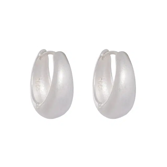 澜耀 日韩银色圈圈耳圈 百搭简约小众欧若智性风傣族风格耳饰 合金 耳环 女款