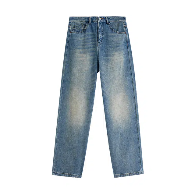 茵曼 简约水洗宽松百搭潮流垂感质感基础宝藏显瘦早秋穿搭平价直筒气场入秋时尚氛围牛仔裤 女款