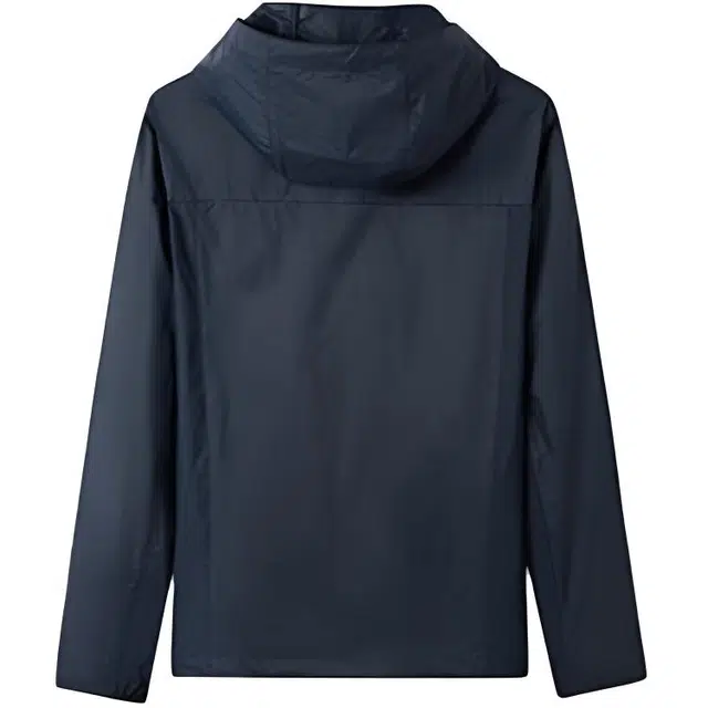 探路者 运动休闲简约纯色连帽 防紫外线防晒服 男款 蓝岩黑