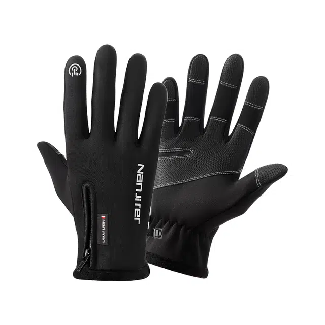 南极人 骑行冬季登山开车运动户外防风防寒加厚可触屏防滑 加绒 保暖手套 男款