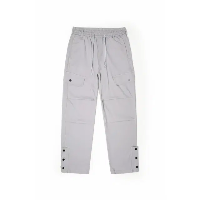 假日伯爵 美式复古纯色时尚百搭基础款宽松直筒棉弹舒适亲肤柔软多口袋工装透气潮流简约系带褶皱设计男士长裤休闲裤 男款