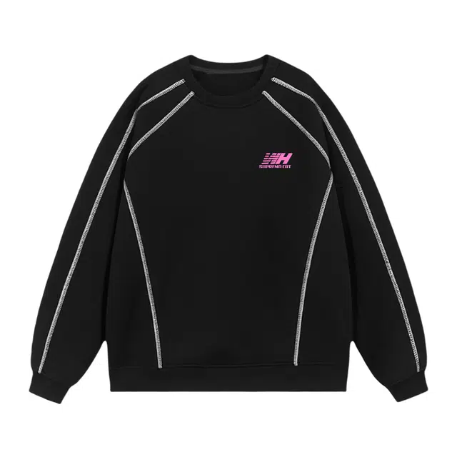 吾皇猫 美式复古学院风简约百搭印花基础款圆领套头休闲宽松无性别穿搭舒适透气棉质长袖卫衣 男女同款