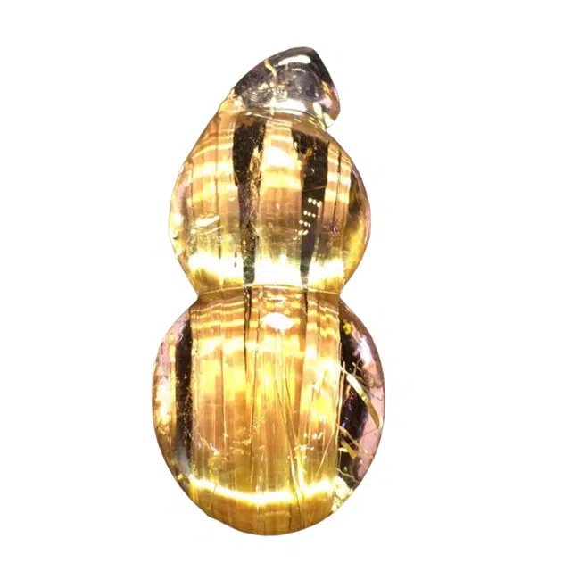 灵运宝 【师傅已加能量】转运招财葫芦巴西金发晶板钛猫眼原矿顺发晶体干净磁场能量强#好运天然 钛晶 吊坠 男女同款情侣款