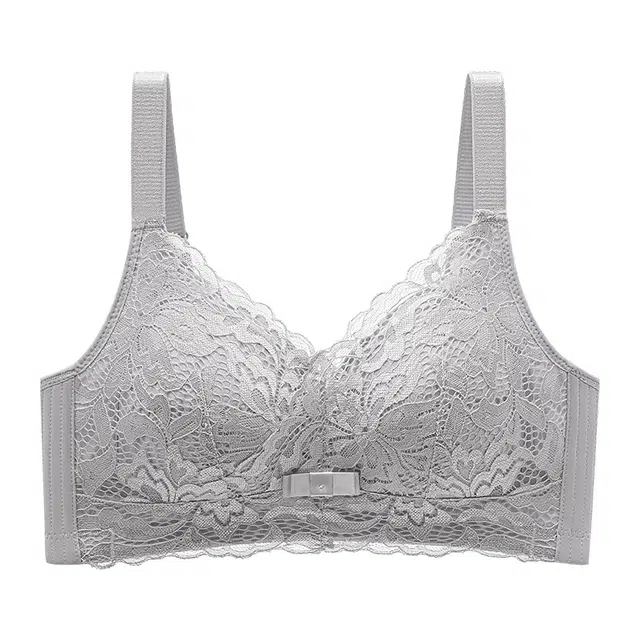 二三二三 法式蕾丝浪漫纯欲内衣透气吸汗柔软抑菌高级感胸罩亲肤舒适聚拢防下垂美背性感时尚百搭日常无钢圈文胸 女款