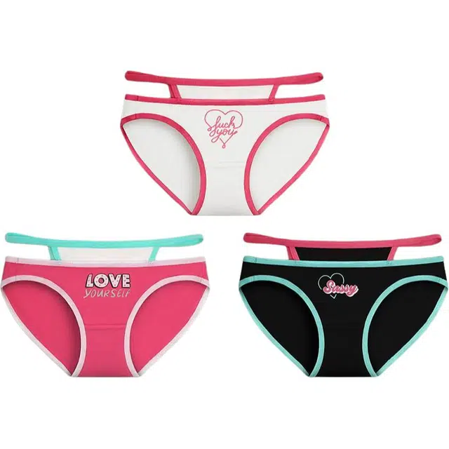 花佃品色 性感外露双腰带心形甜美三角内裤 女款