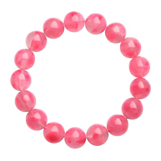 千叶珠宝 樱花雨粉晶果冻体旺桃花精品款天然 粉水晶 手串 男女同款情侣款