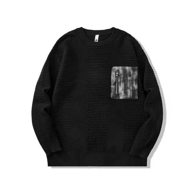 希越 套头秋冬季撞色设计感宽松百搭长袖毛线衣针织衫 男款