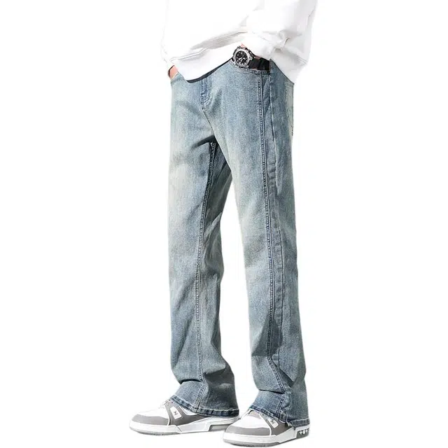 卡丹狄诺 美式复古街头风微喇休闲百搭水洗渐变舒适亲肤潮流牛仔裤 男女同款