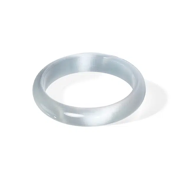 九隆古 繁花似锦系列 白月光小众古色古香素圈 新中式水润古典气质清冷美人条宫廷风贵妃镯旗袍汉服国风氛围感 玻璃猫眼 手镯 女款