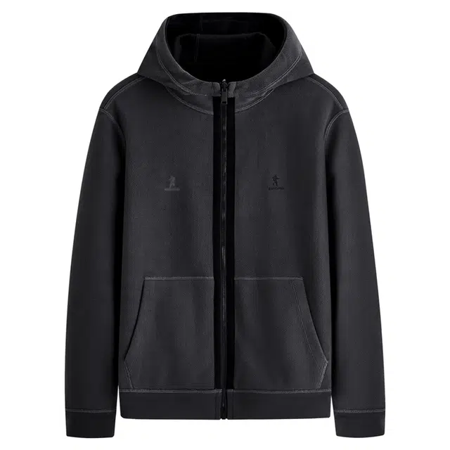 与狼共舞 双面穿轻奢羊毛暖绒内里柔滑弹力舒适时尚纯色连帽夹克外套 男款