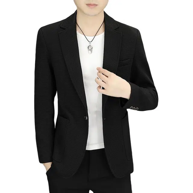 太子龍 修身潮流时尚薄款春装气纯色休闲西服长袖西装 男款