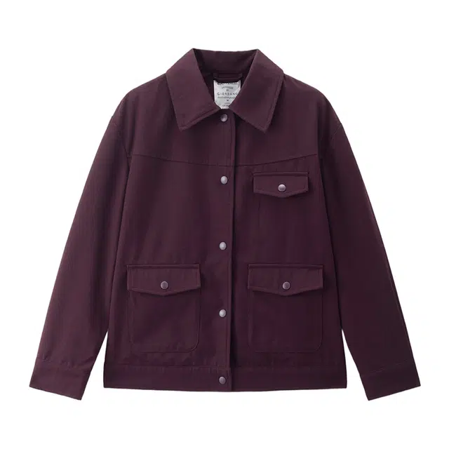 佐丹奴 工装风立体有型磨毛多口袋翻领梭织休闲外套夹克 女款