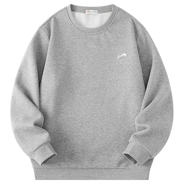 贵人鸟 经典系列 简约百搭品牌印花舒适棉质透气内里加绒保暖针织圆领套头长袖卫衣 男女同款