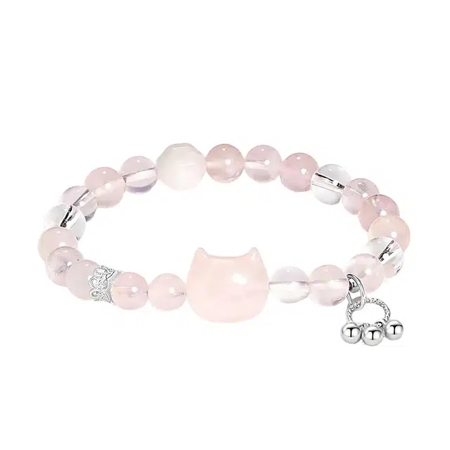 【招财猫咪】 百慕眸 可爱喵星人升级财运 萌趣小巧设计 财运满满转运珠 平安多财#好运 黑曜石 手串 男女同款情侣款
