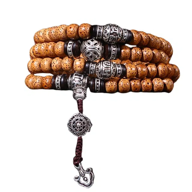 宣华意 国潮民族风藏式文玩佛珠陈籽正月老籽#好运 星月菩提 手串 男女同款情侣款