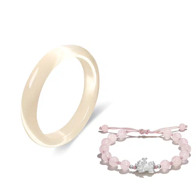 琉堇 新中式国潮复古汉服圆条美人镯 一步一响叠戴古风精致素雅气质荔枝冻叮当镯子 白月光贵妃镯招财貔貅#好运 琉璃 手镯 女款