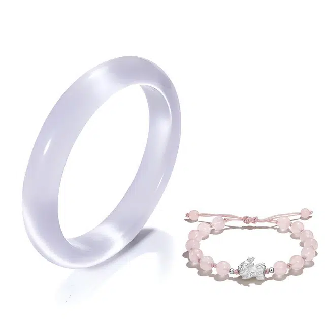 琉堇 国风古风汉服旗袍水润显白贵妃镯 招财吞金兽貔貅财源滚滚叠戴圆条镯 甄品玉镯养人美人镯 限定周年礼盒#好运 琉璃 手镯 女款