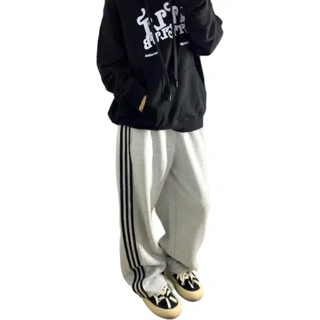 徐百货 美式高街运动裤阔腿裤直筒裤子宽松舒适潮流百搭慵懒风卫裤休闲裤 男女同款