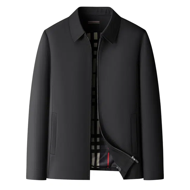 百胜狐 加大码宽松商务行政翻领外套夹克 男款