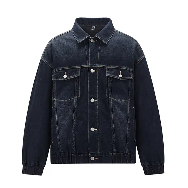 森马 做旧复古牛仔外套夹克羽绒服 男款