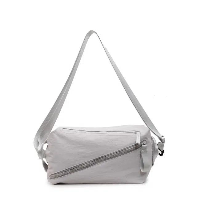 德力熊 纯色简约个性百搭小众设计 尼龙 单肩包 常规 女款 灰色/米白/紫色/绿色