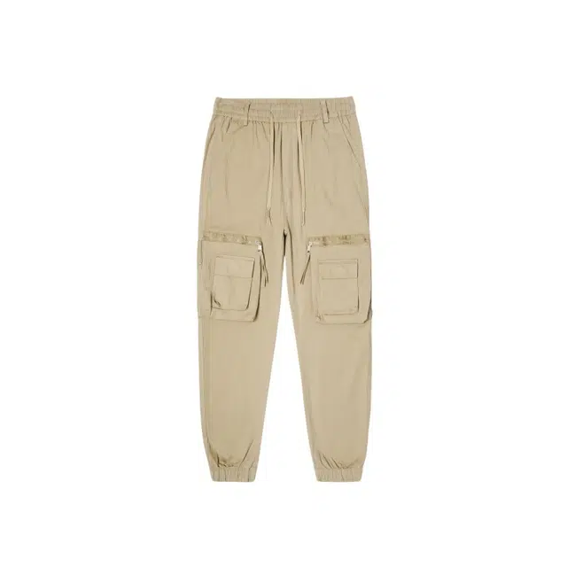 假日伯爵 美式复古纯色户外山系越野时尚百搭宽松棉弹舒适亲肤柔软多口袋工装透气潮流简约束脚系带设计男士长裤休闲裤 男款