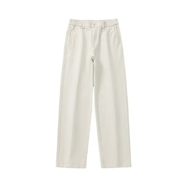 假日伯爵 美式复古高级感纯色简约秋季款纯棉棉弹舒适柔软亲肤透气宽松直筒垂感运动显高显瘦男士长裤休闲裤 男款