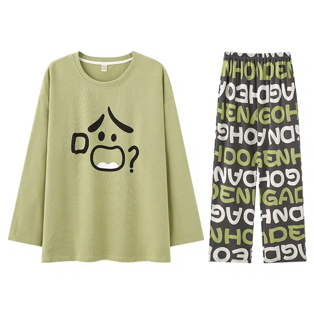 向薇 男士春夏秋冬季纯棉长袖长裤宽松休闲学生可外穿家居服睡衣套装 男款