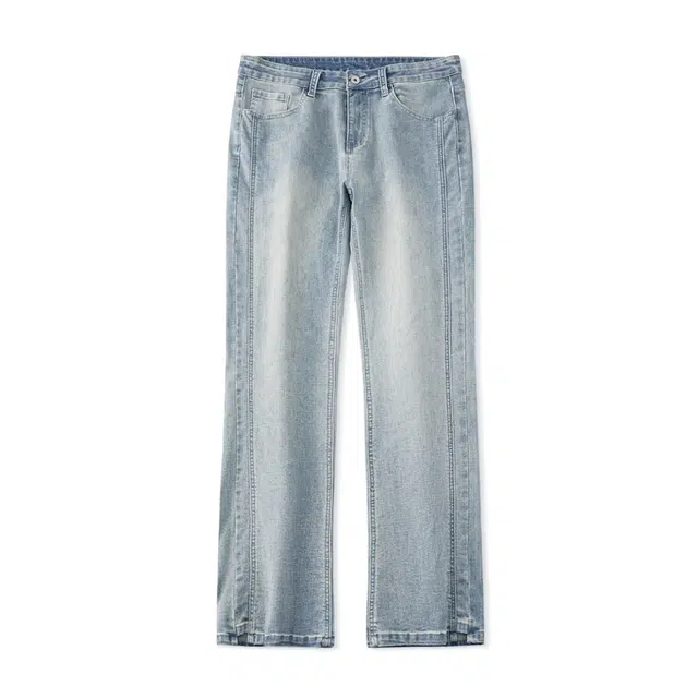 卡丹狄诺 美式复古街头风微喇休闲百搭水洗渐变舒适亲肤潮流牛仔裤 男女同款