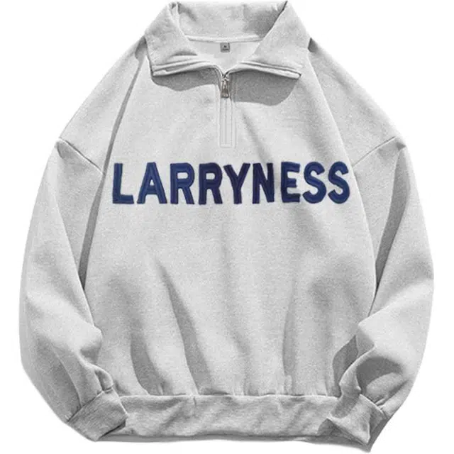 徐百货 半拉链立领无帽刺绣痞帅设计感春秋季宽松百搭高级感外套上衣卫衣 男女同款