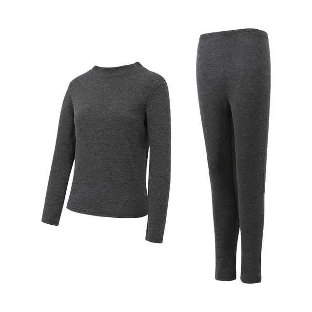 顶瓜瓜 德绒长袖长裤高领套头纯色简约柔软舒适家居服秋冬季保暖套装 女款