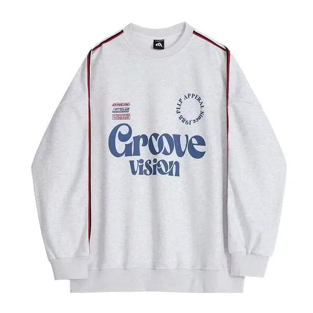 艾梵斯贝 美式复古潮流设计感字体印花纯棉高级感日常通勤百搭简约时尚个性街头宽松舒适休闲高街风韩系套头圆领卫衣 男款