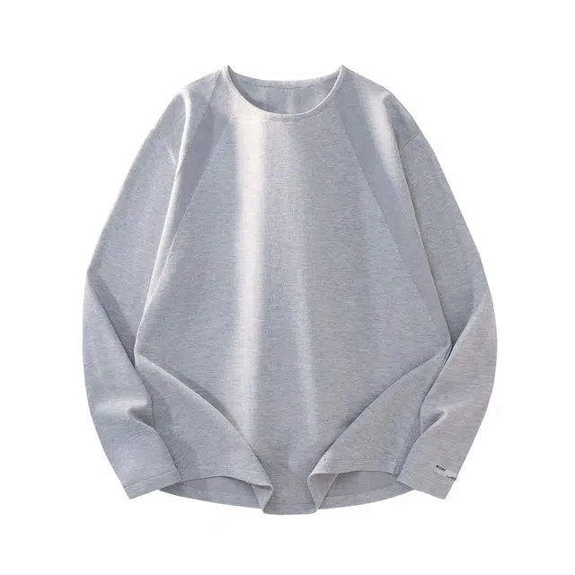 暴走的萝莉 美式潮流复古简约基础款时尚插肩撞色拼接设计休闲宽松慵懒风柔软舒适日常通勤透气长袖圆领针织衫 男女同款