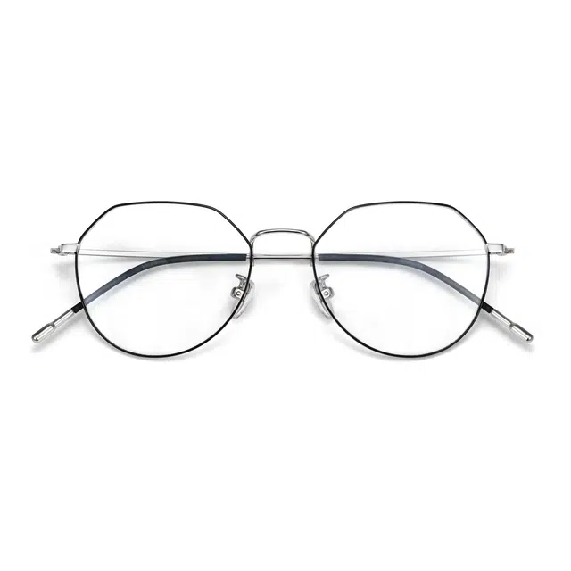 【可配度数】 苍木优品 超轻近视镜女斯文金属大框镜架 合金 不规则/多边形 功能性眼镜 女款