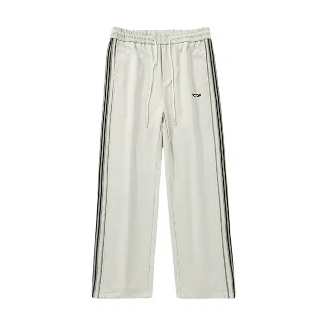 假日伯爵 美式复古条纹设计纯色简约秋季款透气舒适柔软亲肤宽松直筒垂感运动显高显瘦男士长裤休闲裤 男款