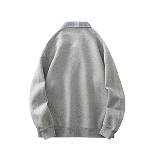 杜克恩 日系重磅衬衫设计感小众宽松拼接翻领外套秋季休闲潮流百搭长袖卫衣 男女同款