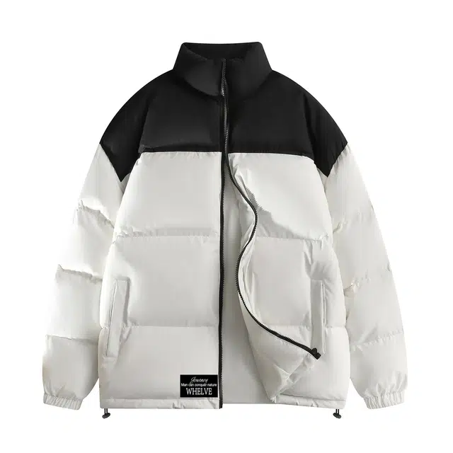 WHELVE Retro Colorblock Puffer Jacket