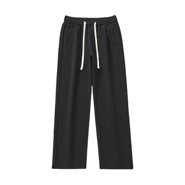 假日伯爵 中式极简纯色设计感宽松直筒百搭日常通勤风棉弹舒适亲肤柔软男士长裤休闲裤 男款