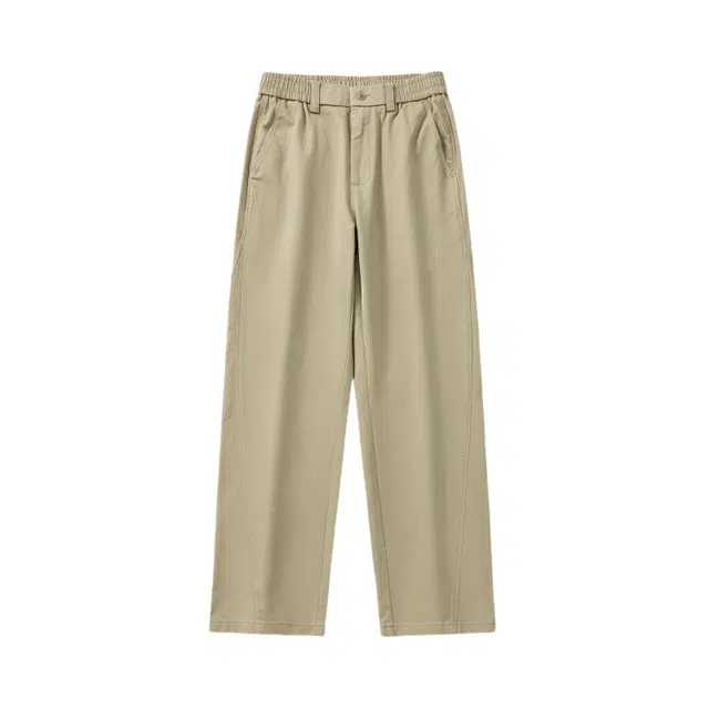 假日伯爵 美式复古高级感纯色简约秋季款棉弹舒适柔软亲肤透气宽松直筒垂感运动显高显瘦男士长裤休闲裤 男款