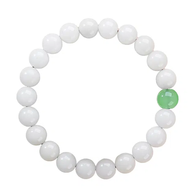 絮物 简约设计素雅百搭单圈饰品国潮新中式念珠文玩掌心禅意盘玩新宠出街神器平安喜乐#好运 白玉菩提 手串 男女同款情侣款