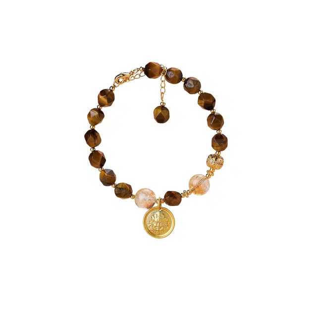 子婳 招财转运珠诸事顺利新中式国风复古轻奢优雅高端气质手饰#好运 虎眼石 手链 女款