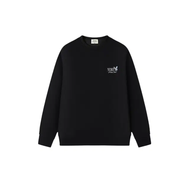 地界二 蝴蝶光感印花潮流纯棉透气百搭圆领卫衣 男款