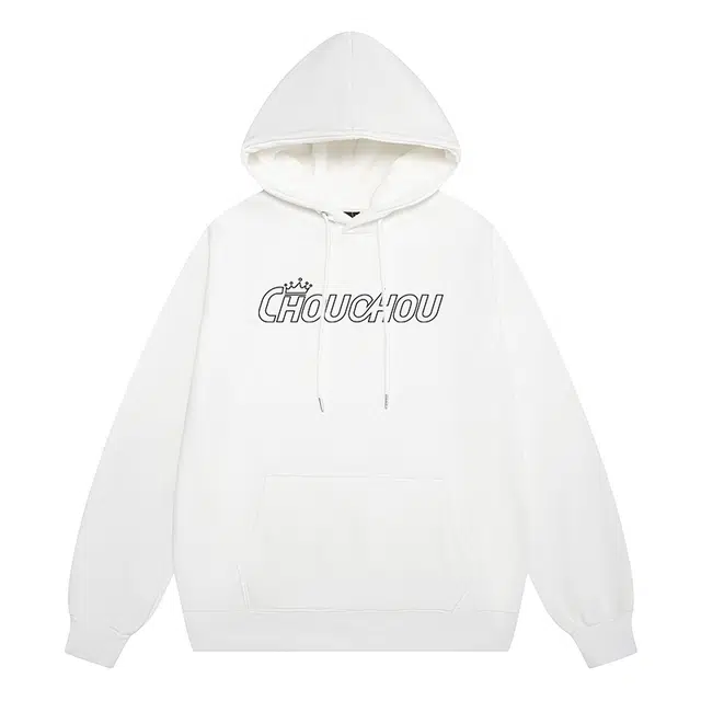 周同学 周杰伦 美式嘻哈复古街头腰果花字母宽松通勤百搭学院风休闲运动舒适亲肤纯色落肩套头连帽卫衣 男女同款