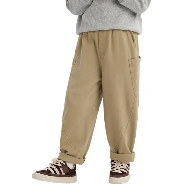 左西长裤 亲肤透气柔软 卡其色 中小童