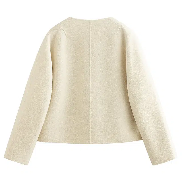 茵曼 短款双面呢外套厚实质感保暖气质宝藏显瘦平价毛呢时尚氛围大衣 女款