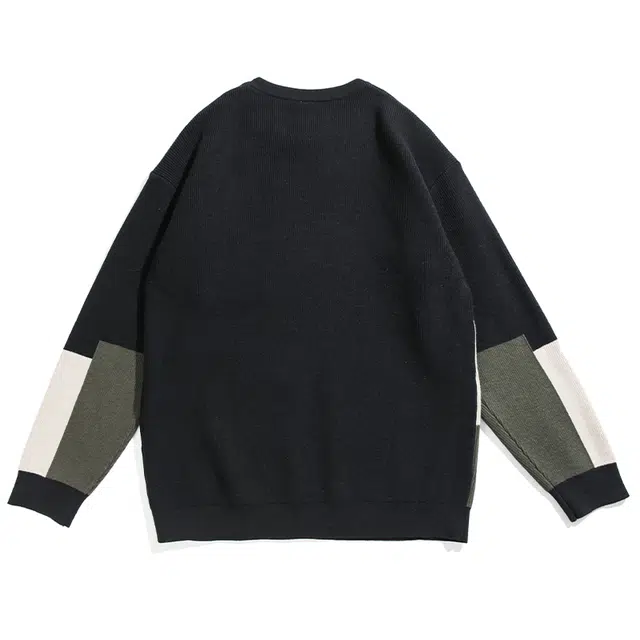 希越 高端美式复古男撞色宽松内搭打底休闲上衣针织衫 男款